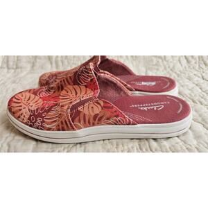 NEW Clarks Cloud‎ Steppers Breeze Shoe Slip On Slides Shoes 6.5 Wide Rose Floral